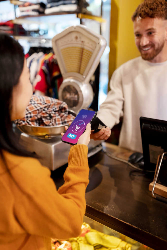 Pagamento pos alla cassa di un negozio